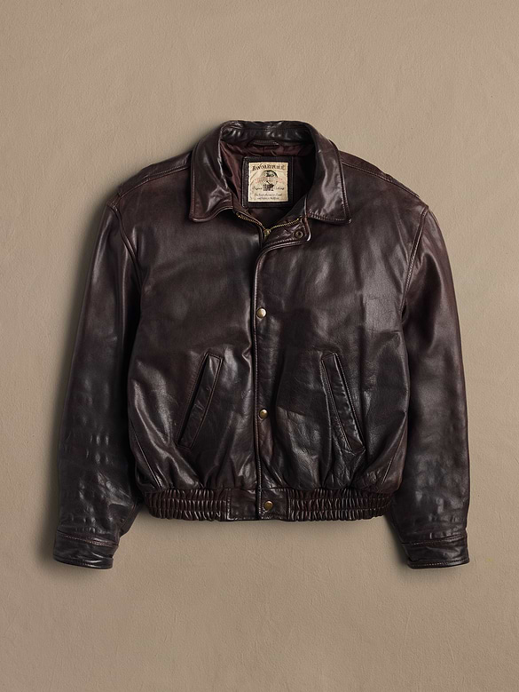 Archive Leather Jacket With Distressed Pockets Men's Size 42