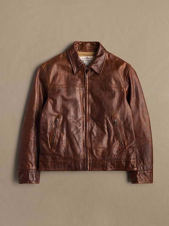 Archive Structured Leather Jacket With Zip Closures Men's Size L