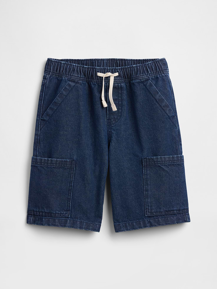 Image 2 of 4, Kids Pull-On Loose Denim Cargo Shorts