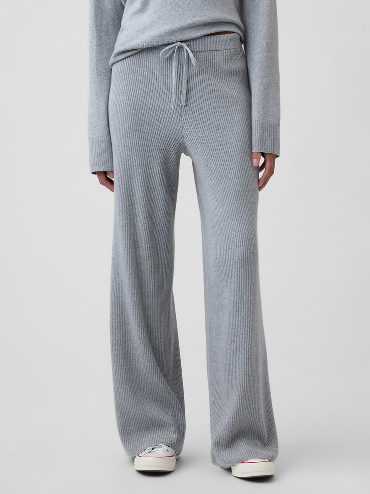 Image 2 of 5, CashSoft Relaxed Ribbed Sweater Pants