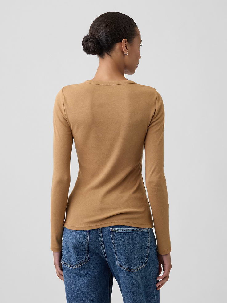 Image 2 of 5, Modern Ribbed Crewneck T-Shirt