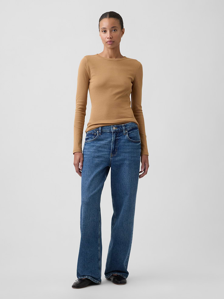 Image 3 of 5, Modern Ribbed Crewneck T-Shirt