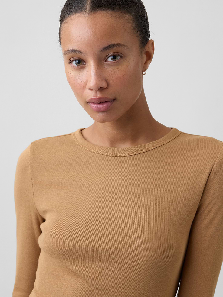 Image 4 of 5, Modern Ribbed Crewneck T-Shirt