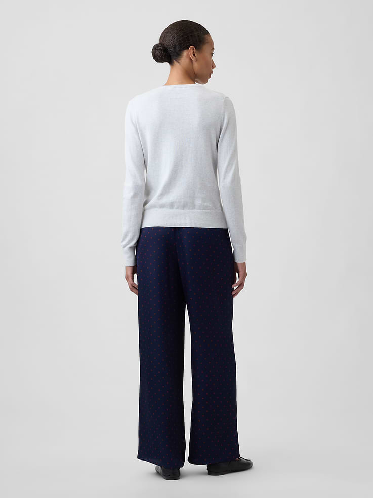Image 4 of 7, Satin Pull-On Wide-Leg Pants