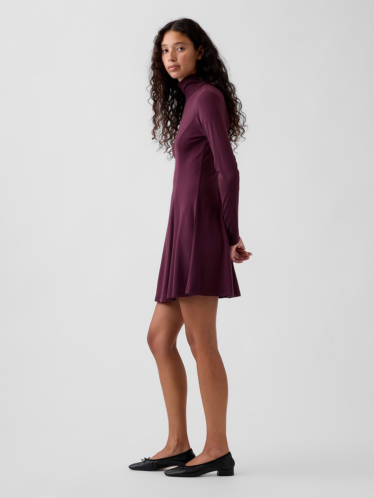 Image 3 of 5, Mockneck Mini Dress