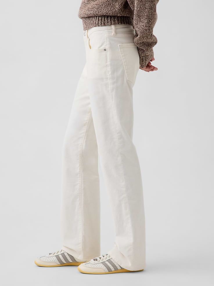 Image number 3 showing, Mid Rise Corduroy Relaxed Straight Pants