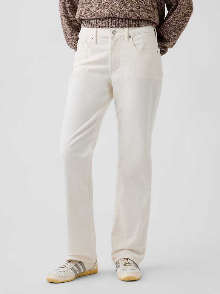 Image number 2 showing, Mid Rise Corduroy Relaxed Straight Pants
