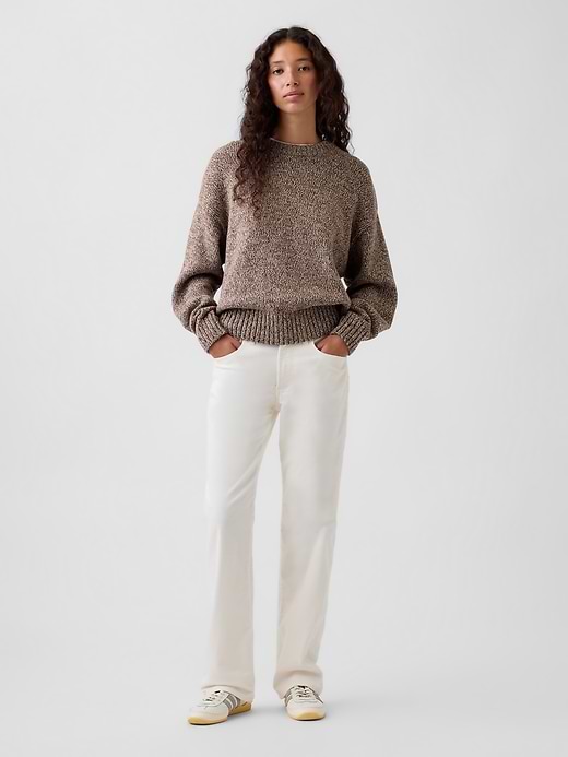 Mid Rise Corduroy Relaxed Straight Pants - Ivory beige frost by Gap