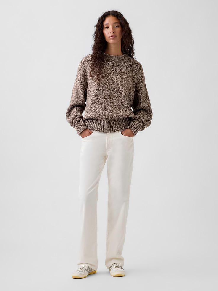 Image number 1 showing, Mid Rise Corduroy Relaxed Straight Pants