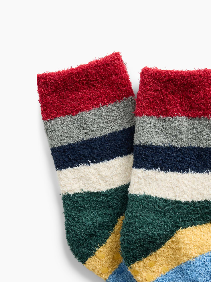 Image 2 of 2, Kids Happy Stripe Cozy Socks