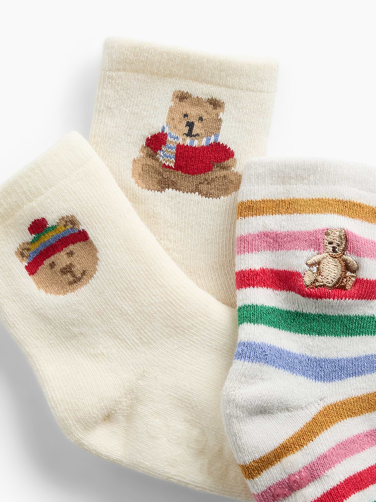 Image 2 of 2, Baby Brannan Bear Socks (3-Pack)