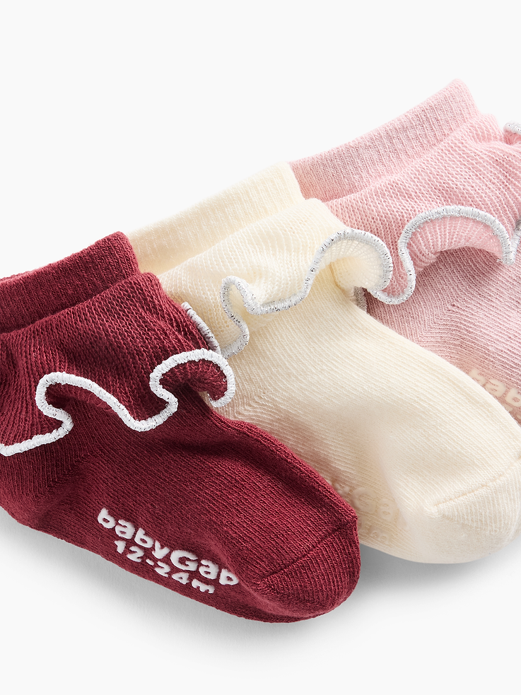 Image 3 of 3, Baby & Toddler Ruffle Ankle Socks (7-Pack)