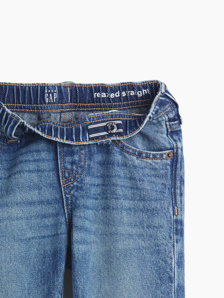 Image 4 of 4, Baby & Toddler Pull-On Relaxed Straight Jeans