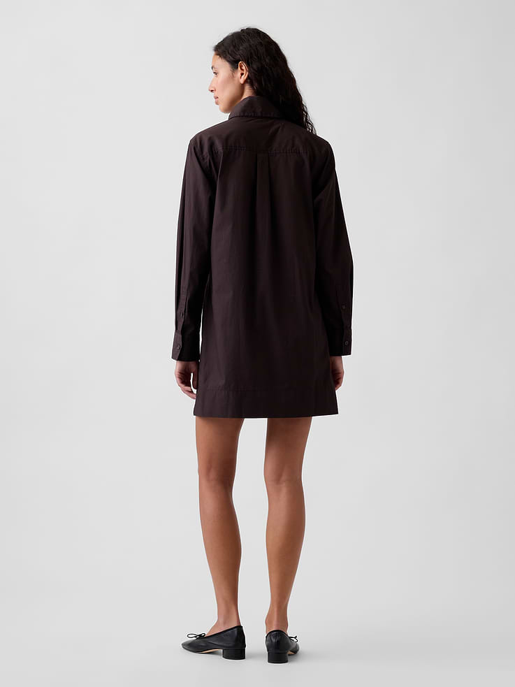 Image 2 of 5, Organic Cotton Tie-Neck Mini Shift Dress