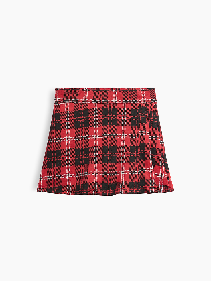 Image 1 of 3, Soft jacquard knit., Elasticized waist., Pleated front., Interior shorts., Allover plaid., Product #1179729