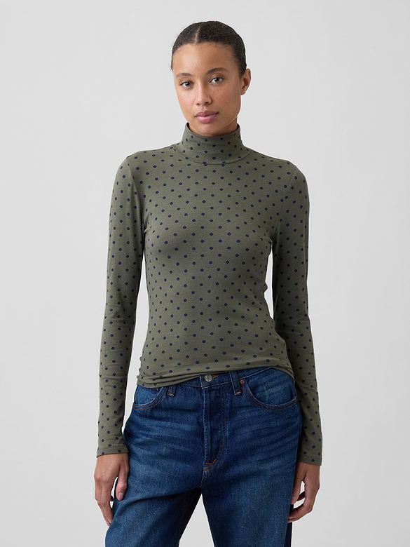 Stretch Jersey Mockneck T-Shirt