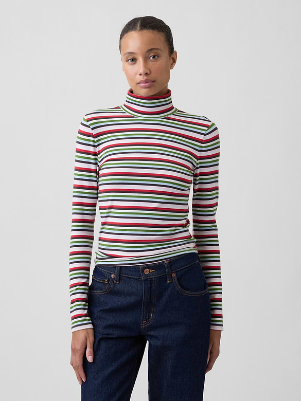 Stretch Jersey Mockneck T-Shirt