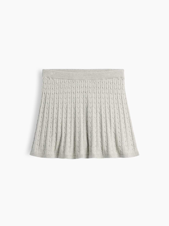 Kids Pull-On Cable-Knit Sweater Skirt
