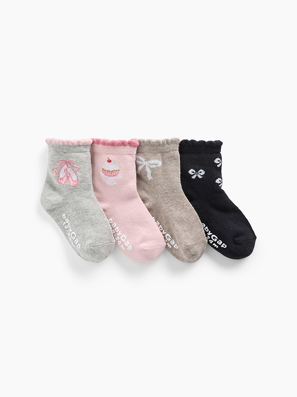 Baby & Toddler Ruffle Quarter Crew Socks (4-Pack)