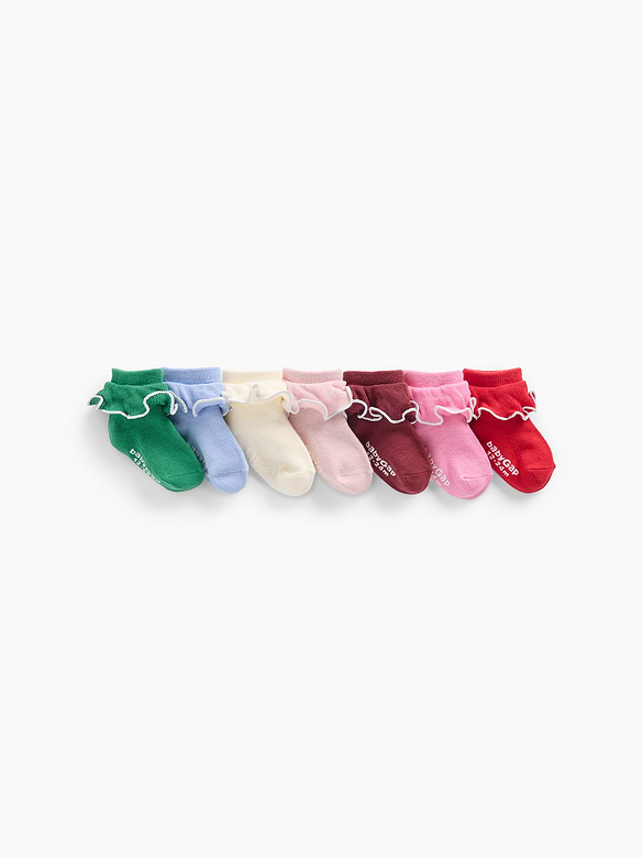 Baby & Toddler Shimmer Ruffle Ankle Socks (7-Pack)