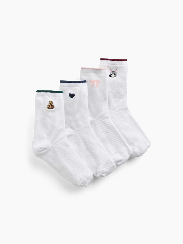 Kids Icon Rib Crew Socks (4-Pack)