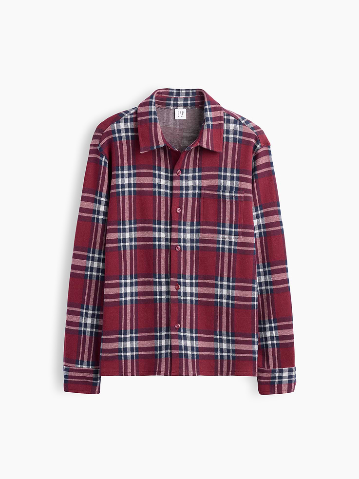 Image number 2 showing, Kids Knit Jersey Plaid Shirt
