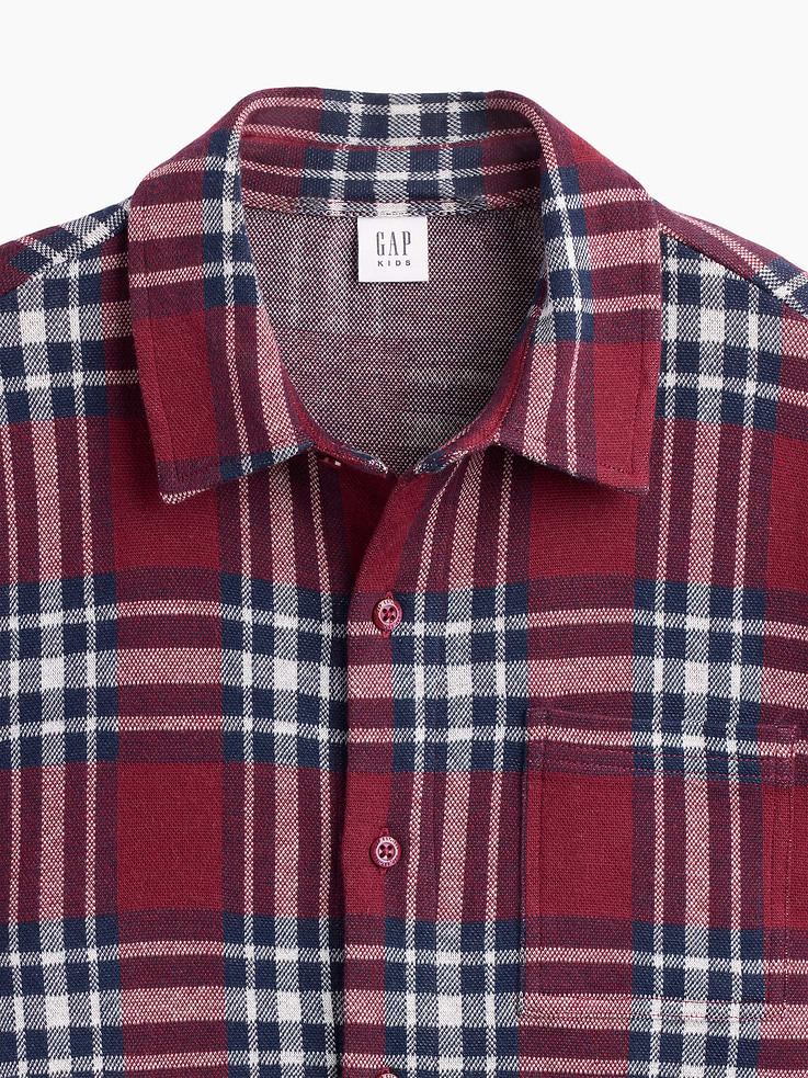 Image number 5 showing, Kids Knit Jersey Plaid Shirt