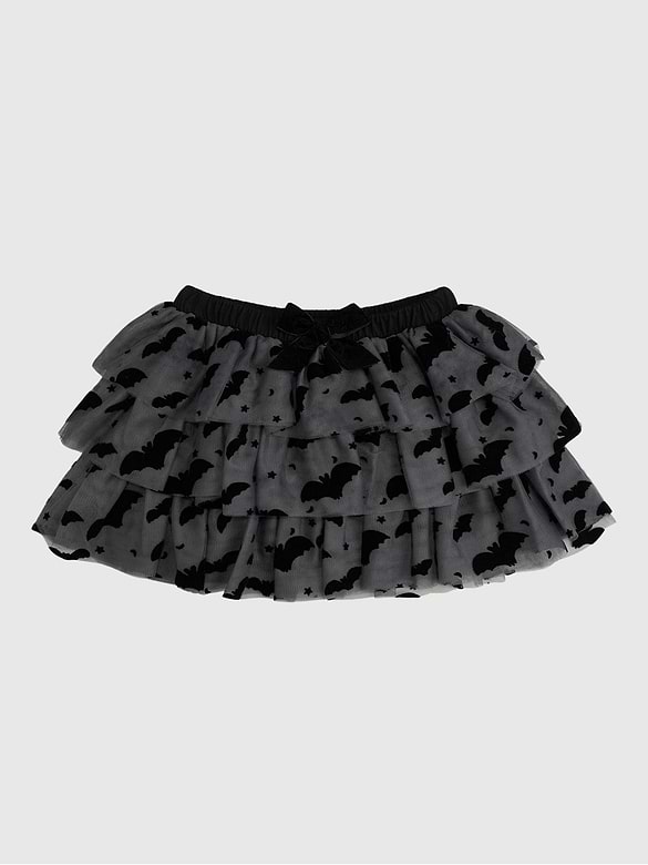 Sweet Wink Flocked Bats Halloween Bow Tiered Tutu