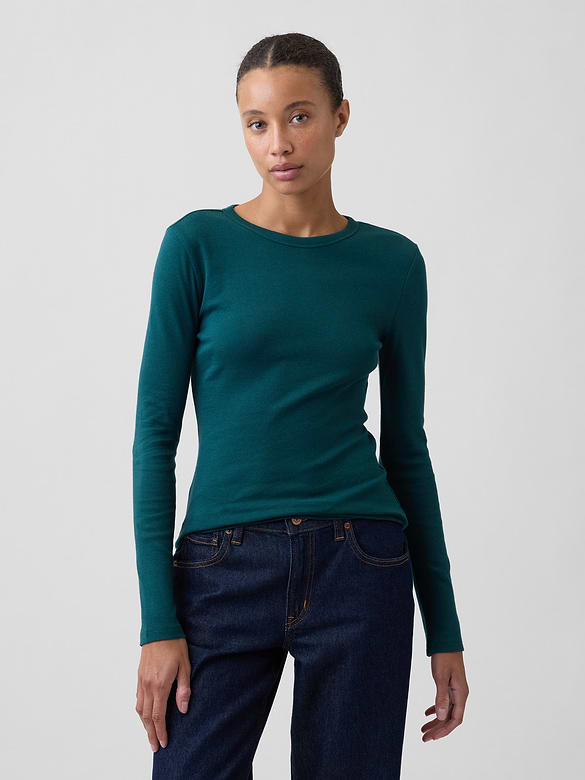 Modern Ribbed Crewneck T-Shirt