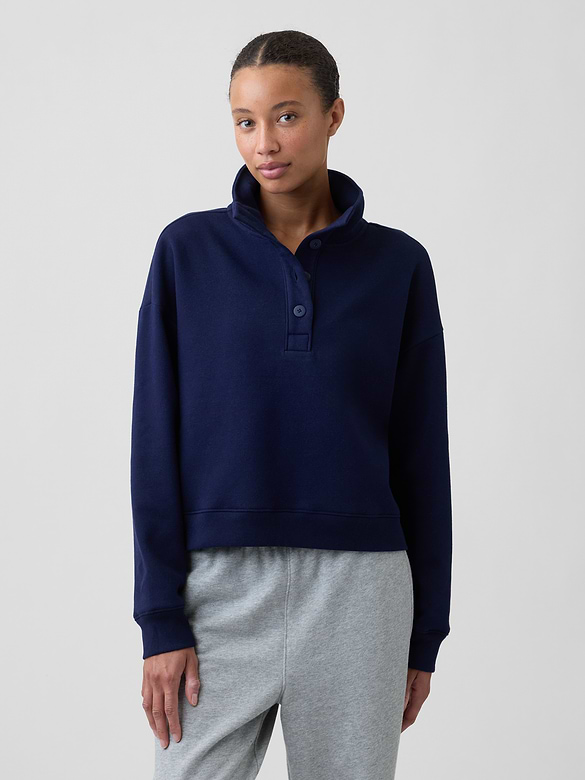 Relaxed Henley Sweatshirt