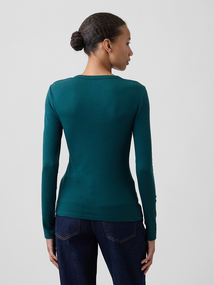 Image 2 of 5, Modern Ribbed Crewneck T-Shirt