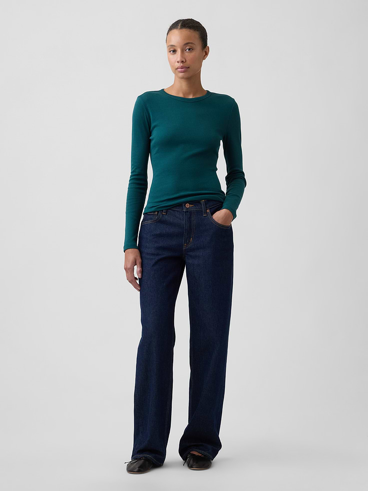 Image 3 of 5, Modern Ribbed Crewneck T-Shirt