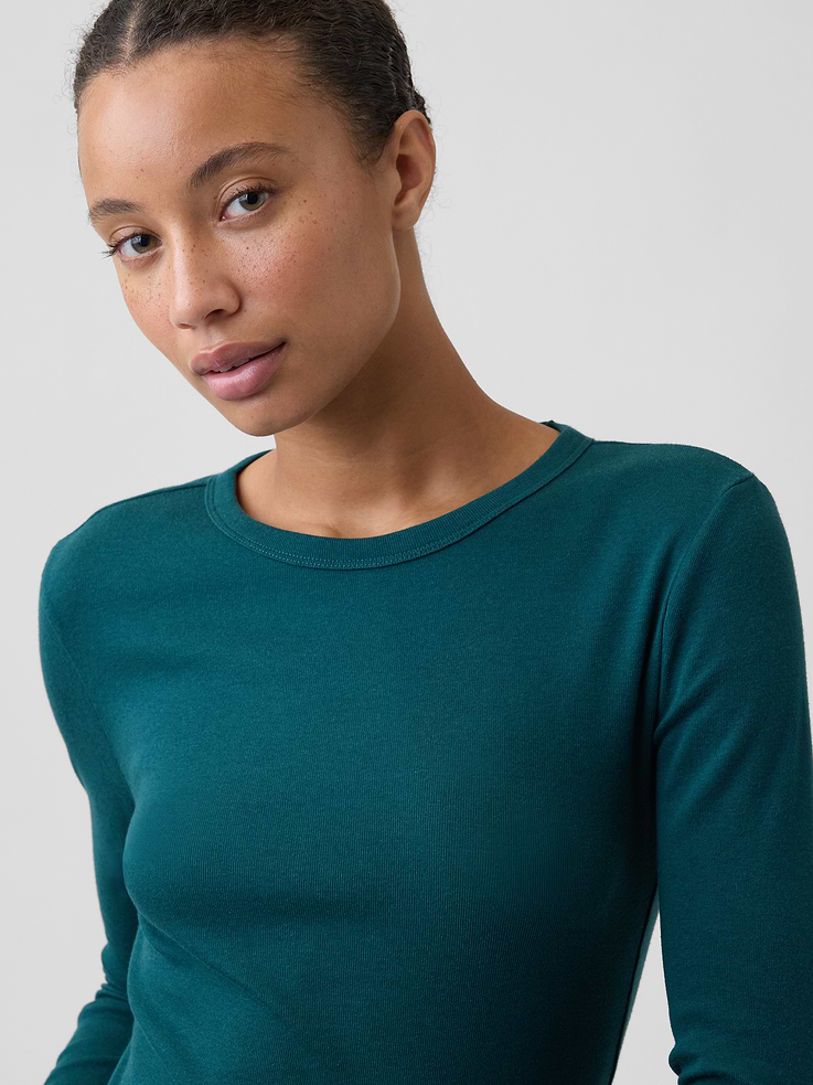 Image 4 of 5, Modern Ribbed Crewneck T-Shirt