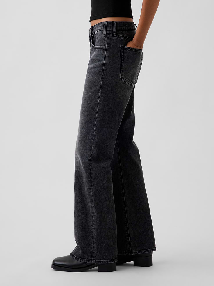 Image number 3 showing, Mid Rise Relaxed Flare Jeans