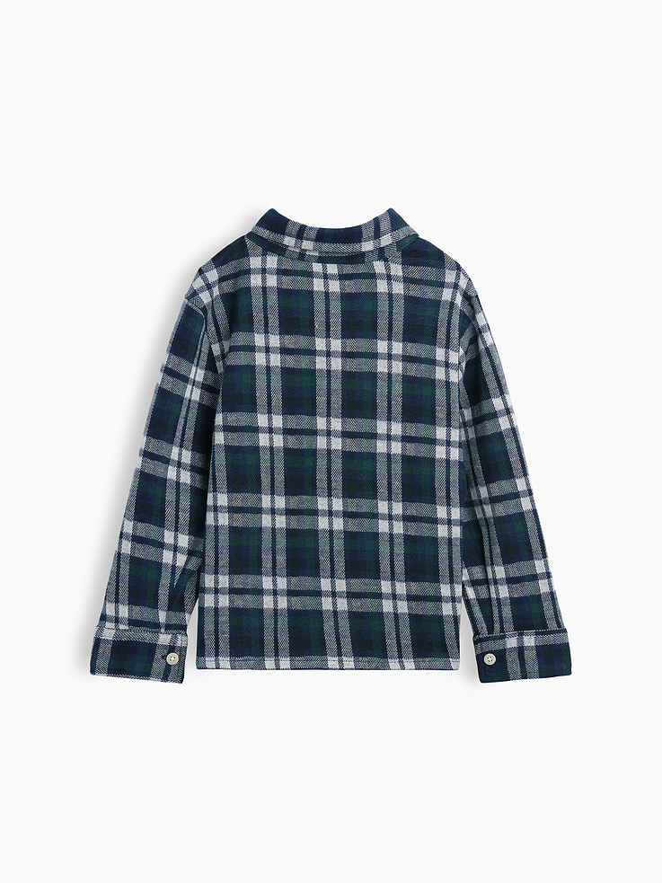 Image 3 of 3, Baby & Toddler Knit Jersey Plaid Shirt