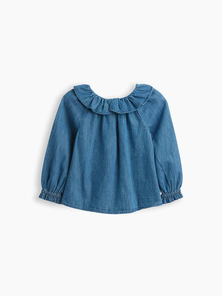 Image 3 de 3, Haut en denim à col à volants pour Bébé et Tout-petit