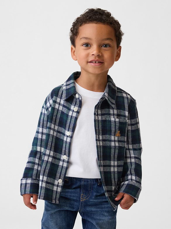 Baby & Toddler Knit Jersey Plaid Shirt