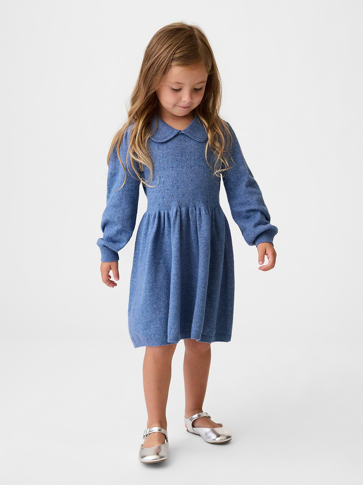 Image number 1 showing, Baby & Toddler CashSoft Collared Dress