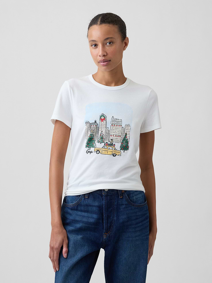 Image 1 of 5, Soft jersey knit., Short sleeves., Crewneck., Graphic at front., Product #1187228