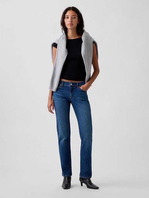 Low Rise '90s Slim Straight Jeans - Dark wash by Gap
