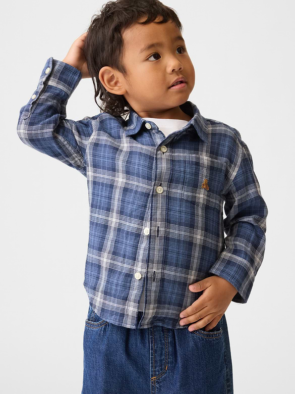 Baby & Toddler Double-Weave Plaid Shirt