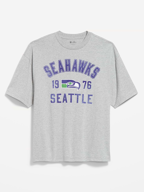 T-shirt surdimensionné à imprimé des Seahawks de Seattle pour homme