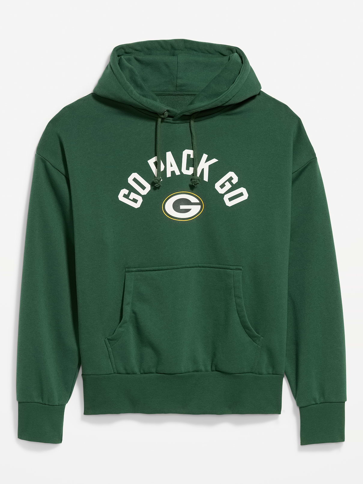 Image 1 of 3, drawstring hood, drop-shoulder sleeves, kangaroo pocket, graphic at front, rib-knit trim, pullover style, Product #916222