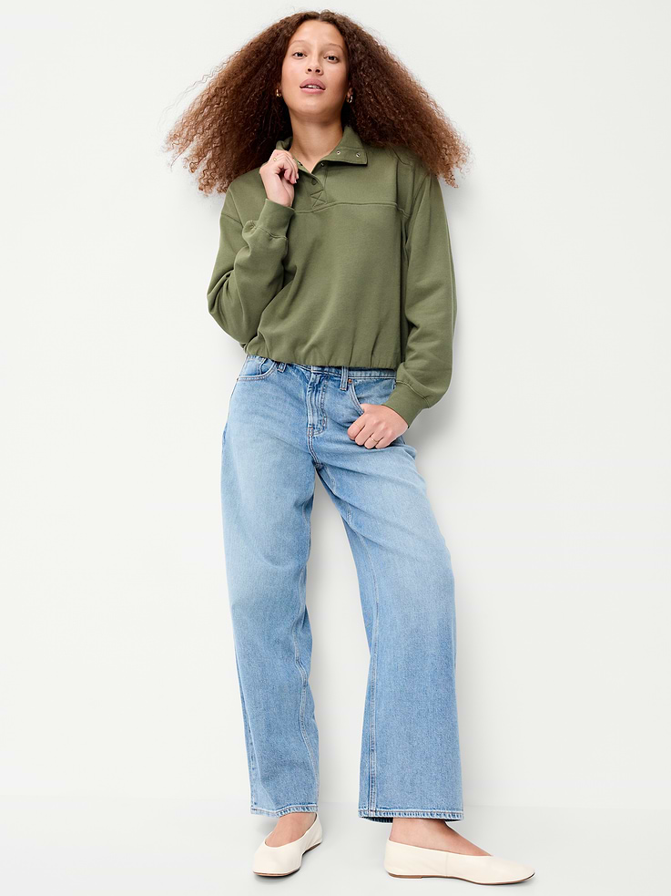 Image 3 of 6, SoComfy Funnel-Neck Sweatshirt