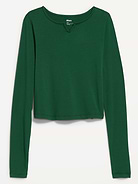 Image 2 of 3, Long-Sleeve Split-Neck Top