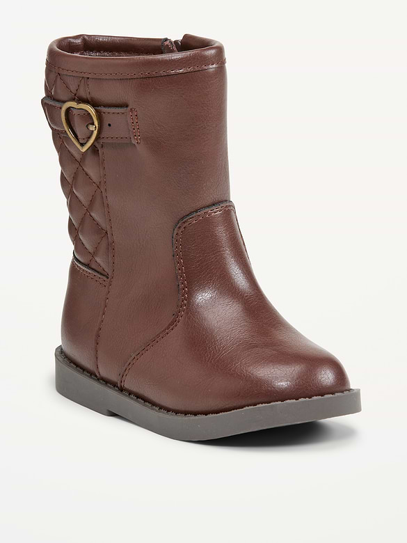 Faux-Leather Riding Boots for Toddler Girls
