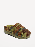 Image 1 of 4, rounded toe box, open heel, cushioned foot bed, cozy sherpa lining, textured outsole, Product #908084