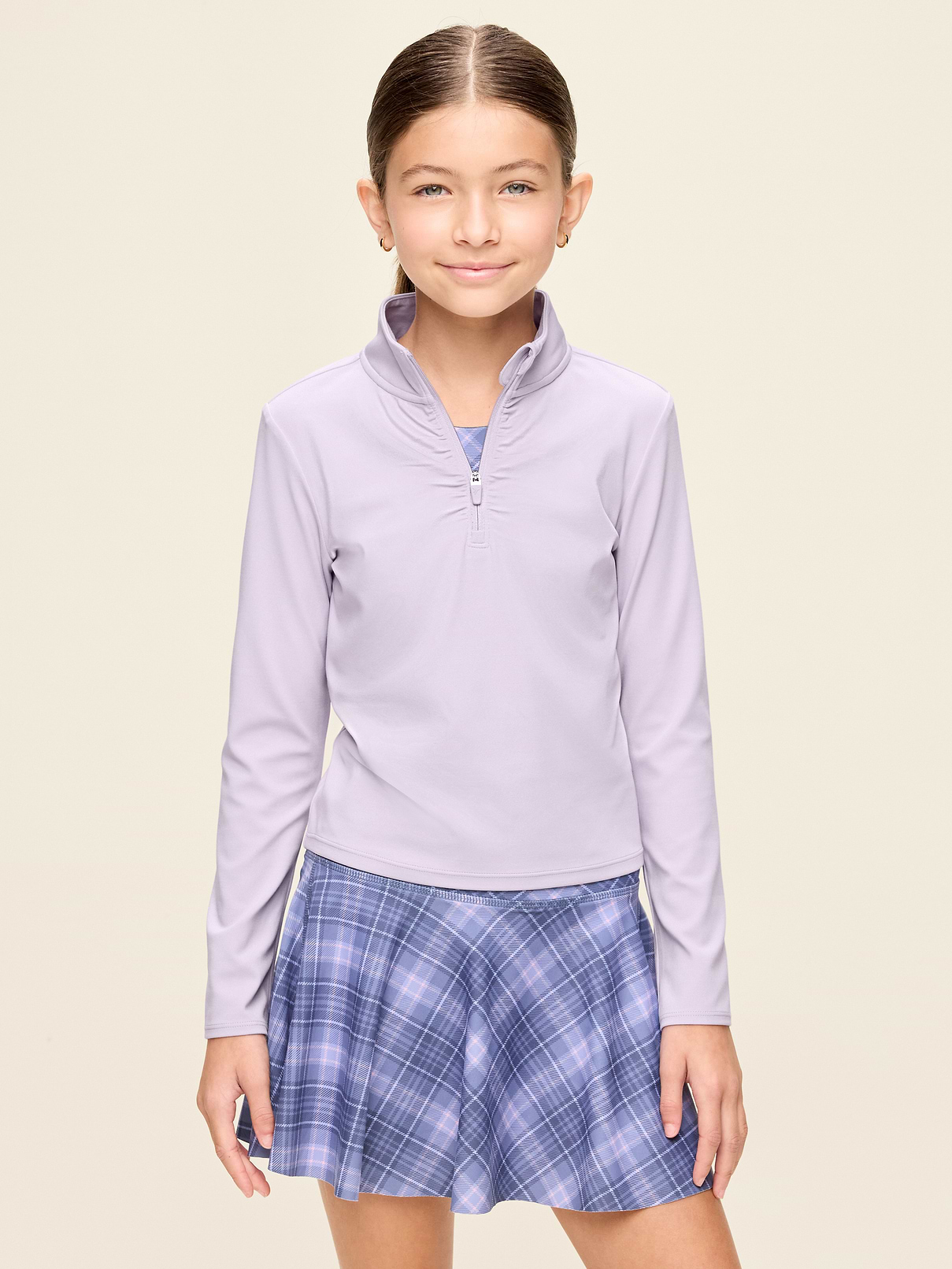 Image number 1 showing, StudioSmooth Half-Zip Performance Top for Girls