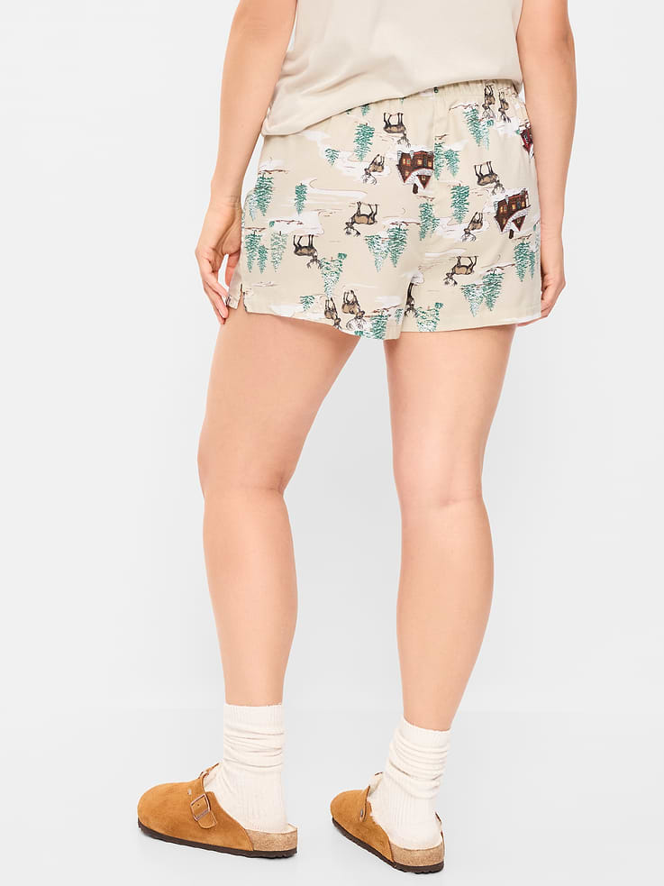 Image number 6 showing, Flannel Boxer Pajama Shorts for Women