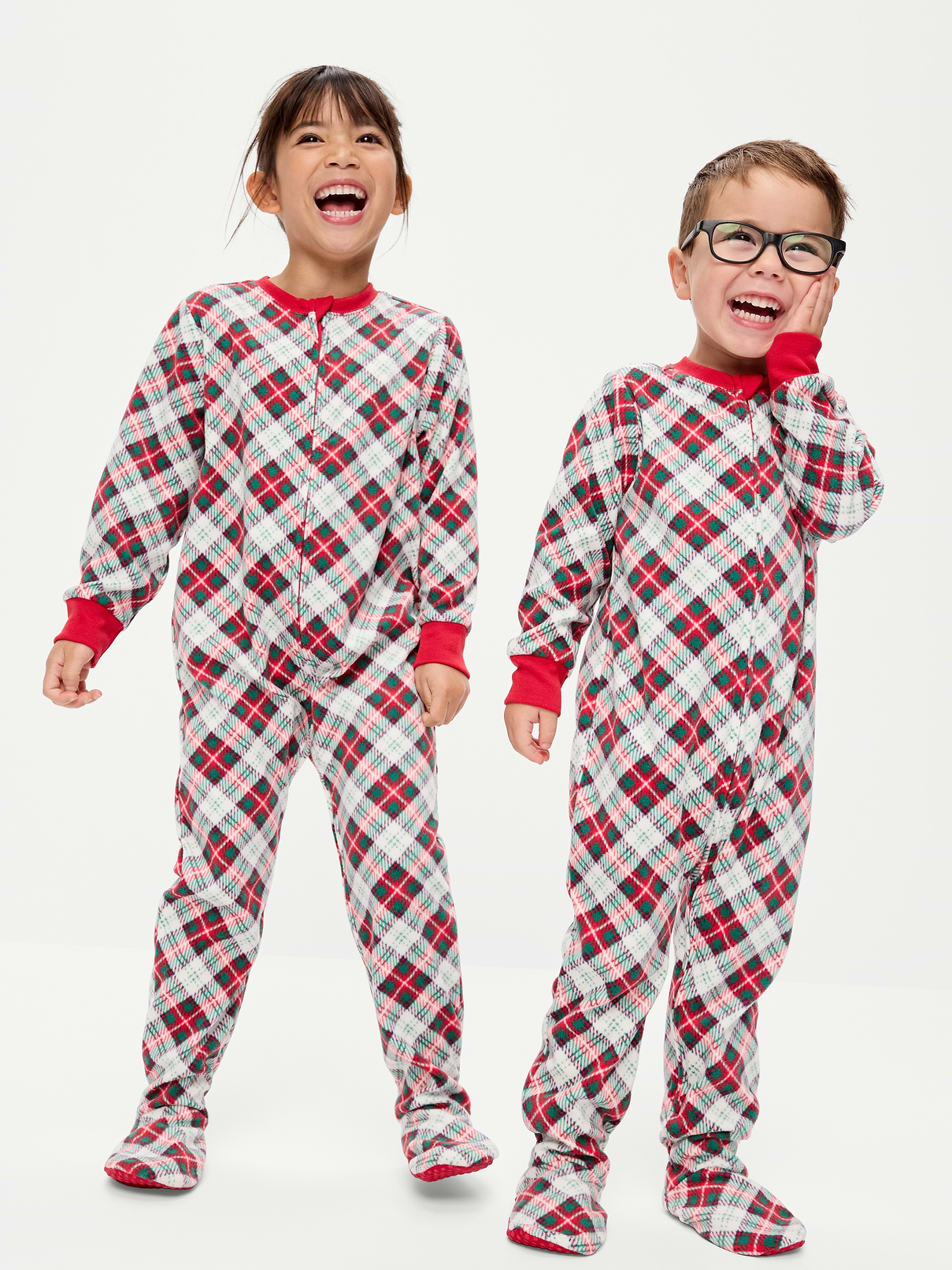 Image number 1 showing, 2-Way-Zip Microfleece Pajama One-Piece for Toddler & Baby
